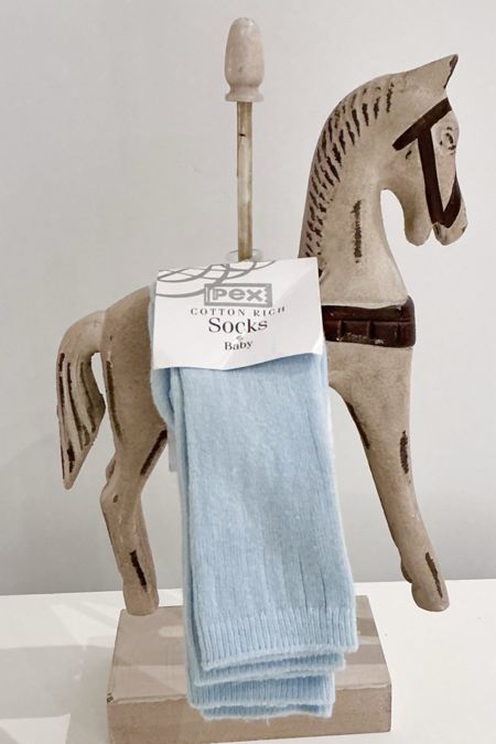 Pex pale blue  baby 2 pack  knee high sock S5441