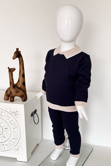 Granlei boys rib leg outfit 225-631F navy