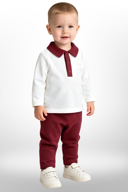Bluesbaby boys polo 2 piece tracksuit BB3231 WH-BUR