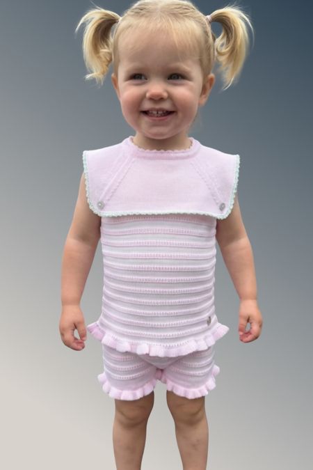 Granlei girls stripe top and shorts 126-551-4F PK-MINT