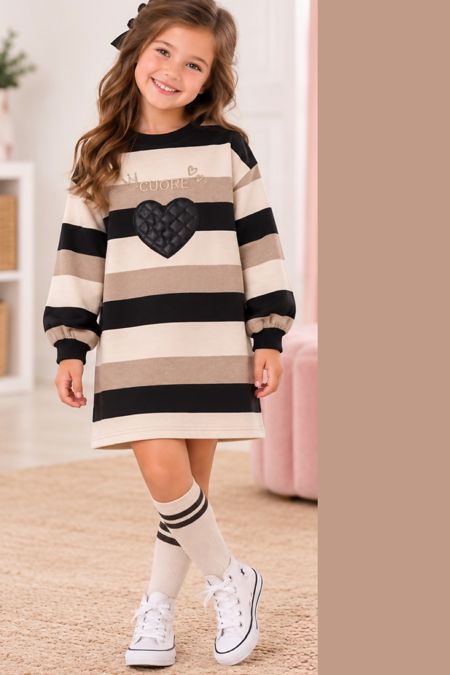 Mayoral Girls Stripes dress 4930-46-123 black