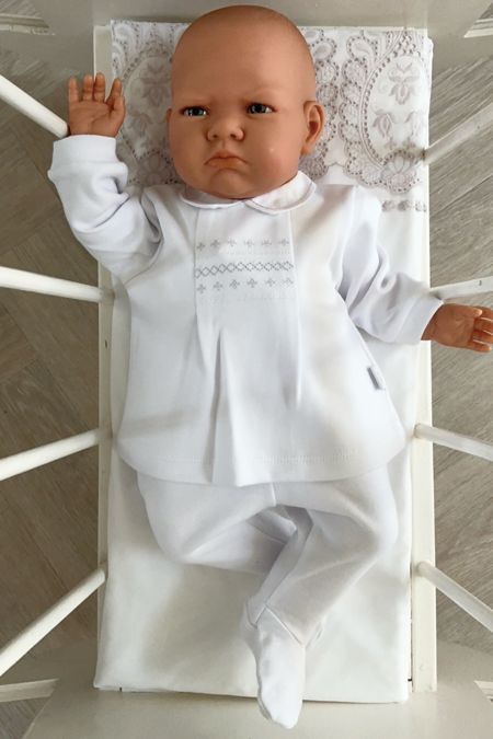 Tutto Piccolo boys pyjama set with feet 9489-20 White