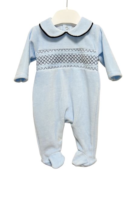 Little Star boys babygrow with smocking SG68VEL BL-NV
