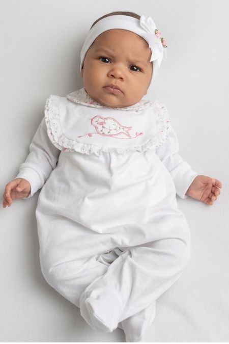 Dr Kid Baby Girls Babygrow DK177 White