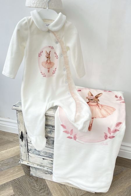 Jamiks girls sleepsuit with rabbit ballerina JZI179-25 pink