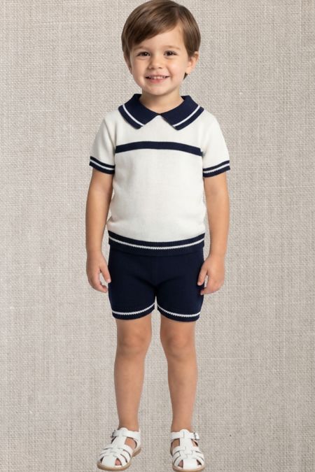 Little Star boys knitted two piece C1128 NAVY