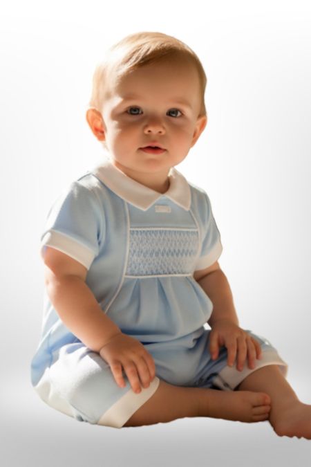 Amore boys smock romper AM0041-26 blue