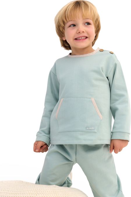Rapife boys tracksuit with check trim 4642-25 sage green
