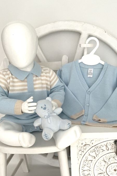 Little Star boys romper and matching cardigan 25201 BLUE
