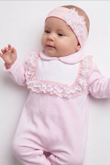 Little Star baby girls babygrow SG235VEL Pink