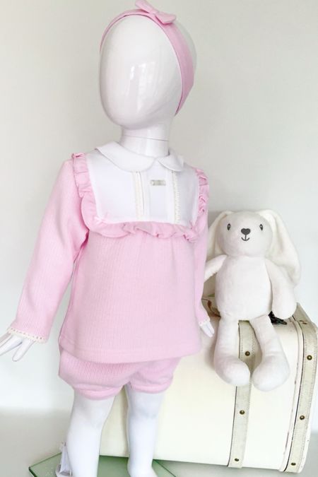 Amore girls two piece set with headband AM0039A-25 pink