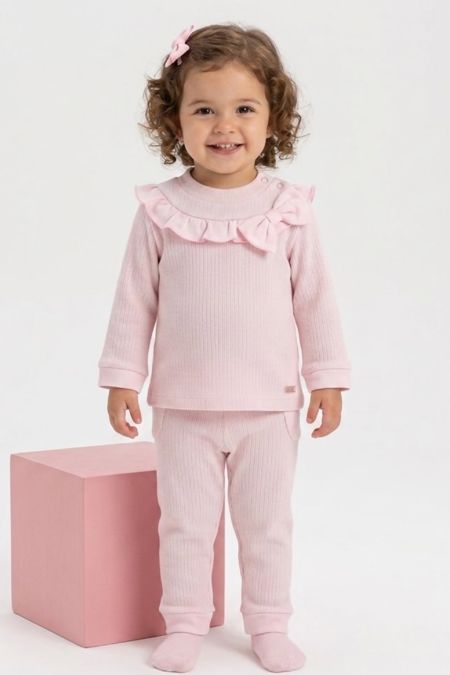 Amore girls pink tracksuit with frills AM0126 PINK