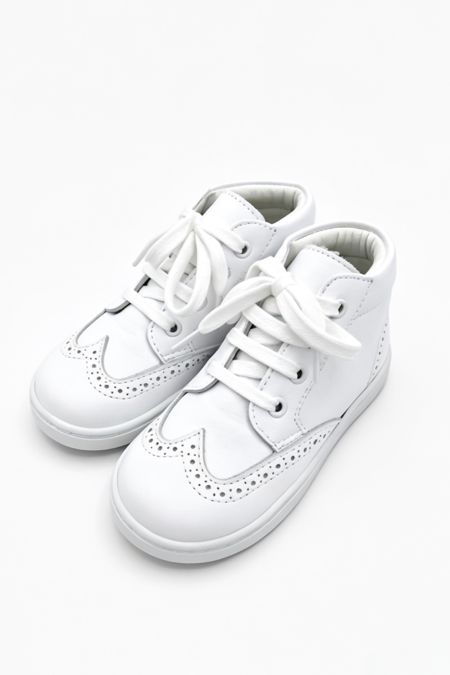 Borboleta Boys Brogue Hightop B200 White ADRIANO