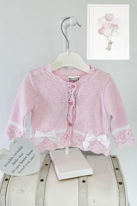 Pex baby girls cotton cardigan B9410 PK-WH