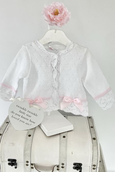 Pex baby girls cotton cardigan B9410 WH-PK