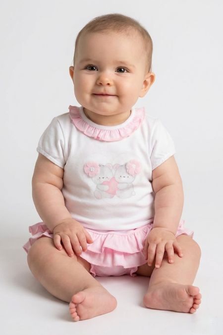 I Do baby girls short sleeve set 42168-021 white