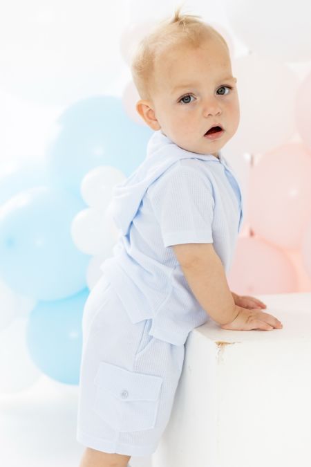 Bluesbaby baby boys hooded short set BB1788