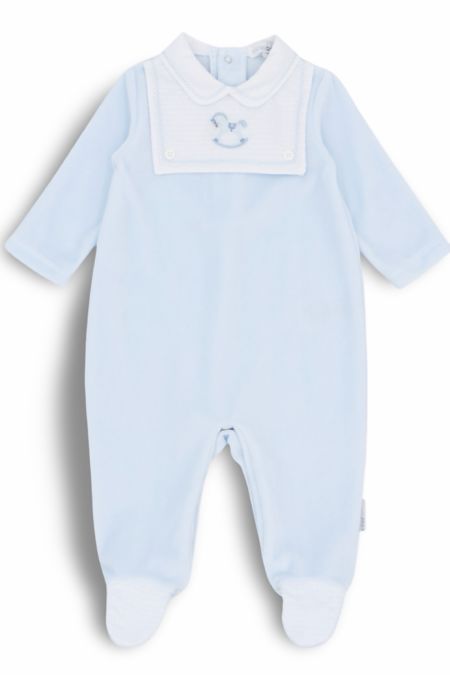 Blues Baby boys rocking horse babygrow BB2062-25 blue