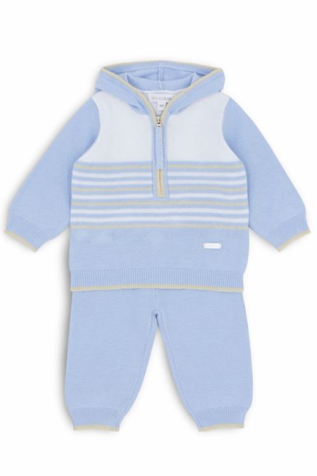 Blues Baby knitted hoodie set BB2092-25 blue
