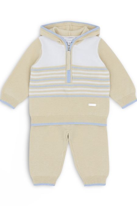 Blues Baby boys knitted hoodie set BB2095-25 beige