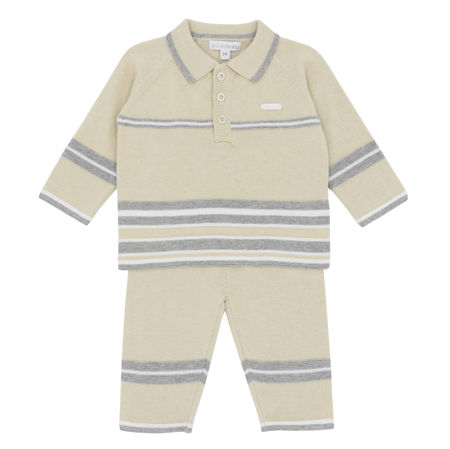 Blues Baby boys knit stripe two piece BB2120-25 beige