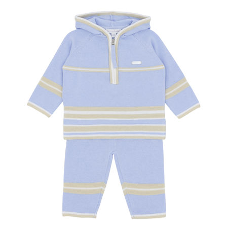 Blues Baby boys stripe knit hoodie set BB2128-25 blue
