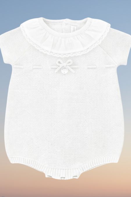 Martin Aranda girls knitted romper 001-10303 WHITE