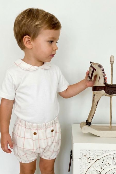 Rapife baby boys collared body and shorts 5278-5279C25-48 CORAL