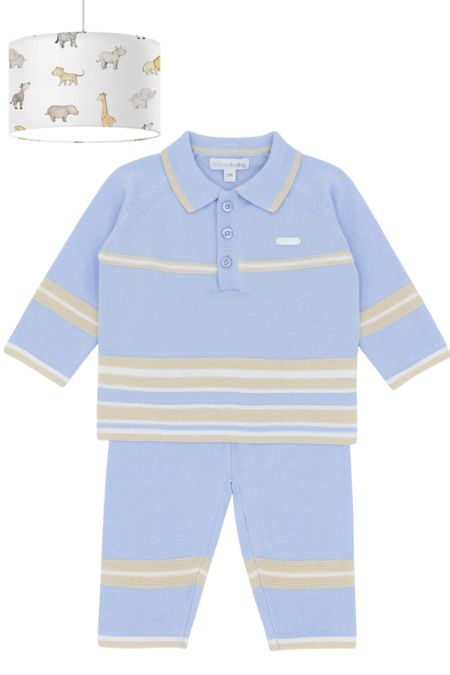 Bluesbaby boys knit stripe two piece BB2126-25 blue