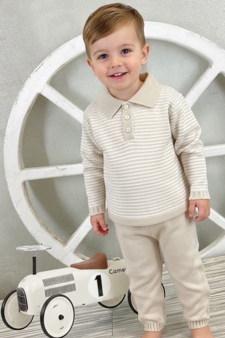 Little Star boys fine stripe jumper and pant C7519 BGE-IV