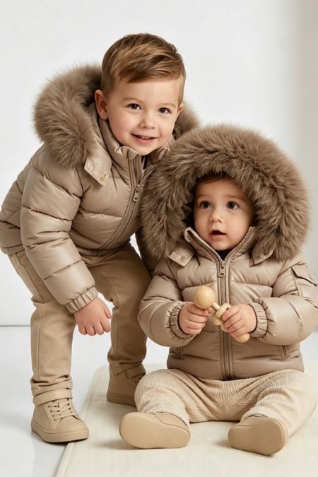 DOT fur hooded padded jacket 111 Camel