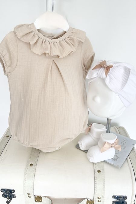 Calamaro baby girls cheesecloth body vest 32497 Beige