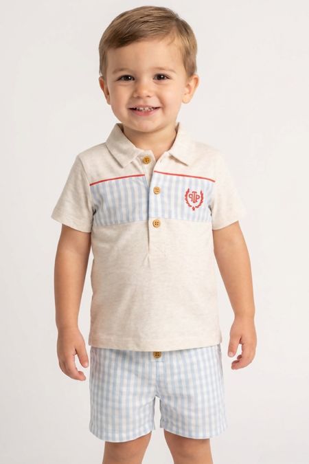 Tutto Piccolo boys blue and beige t-shirt and short set 7594-124