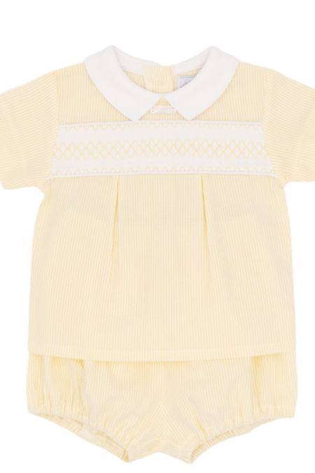 Amore boys smocked two piece set AM0065A lemon