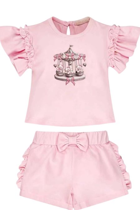 Giorgio Bambini girls carousel short set YG38 pink