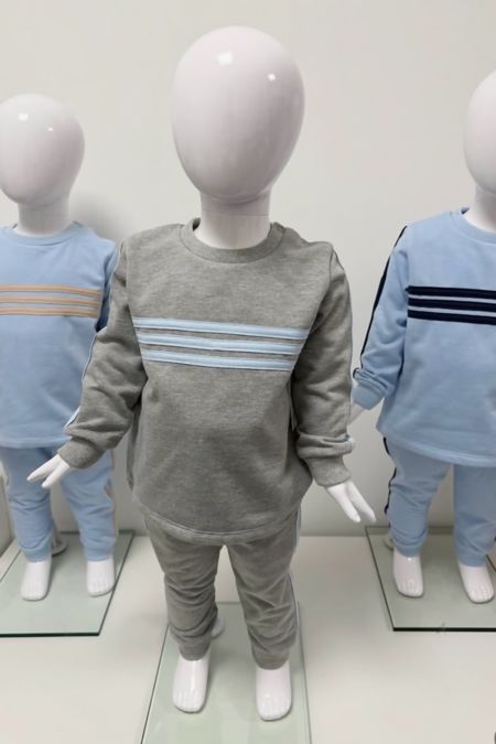 Little Star boys stripe jogsuit SG236 Grey/blue