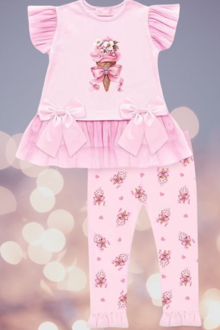 Georgio Bambini girls ice cream legging set YG43 pink