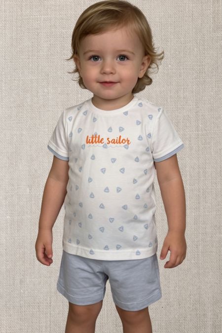 EMC Boys Tshirt & Short CO2364-18 WH/BL