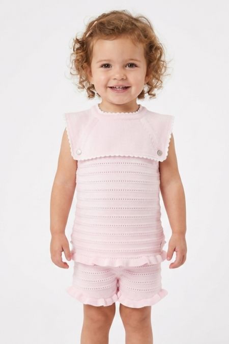 Granlei girls stripe top and shorts 126-551-47 Pink
