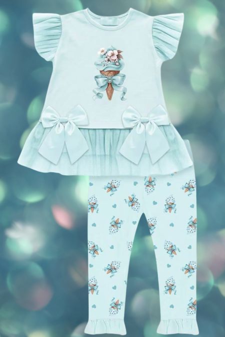 Georgio Bambini girls ice cream legging set YG43 mint