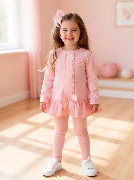 Harris Kids ribbon frill  girls legging set BONNIE PINK