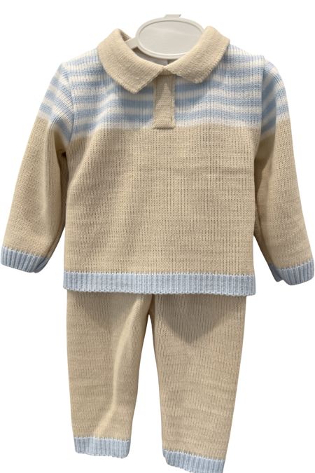 Little Star boys quarter stripe knit set 25200 BEIGE