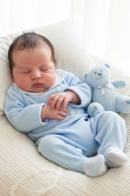 Little Star baby boys velour six button babygrow SG262VEL BL-WH