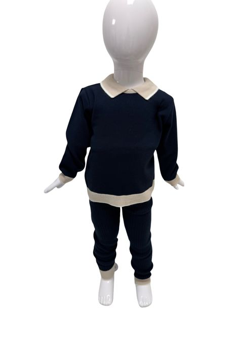Granlei boys rib leg outfit 225-631F navy