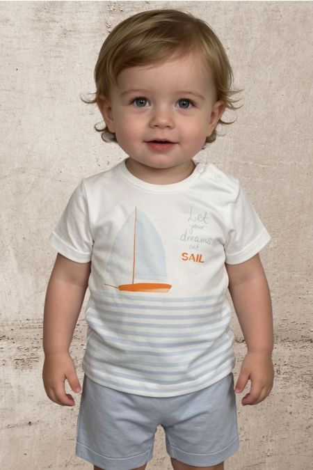 EMC Boys Tshirt & Short Set BX1339-6189-18 Blue