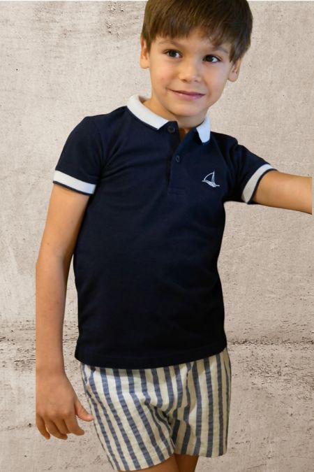 Foque boys polo and shorts 2615845-2615846 NAVY
