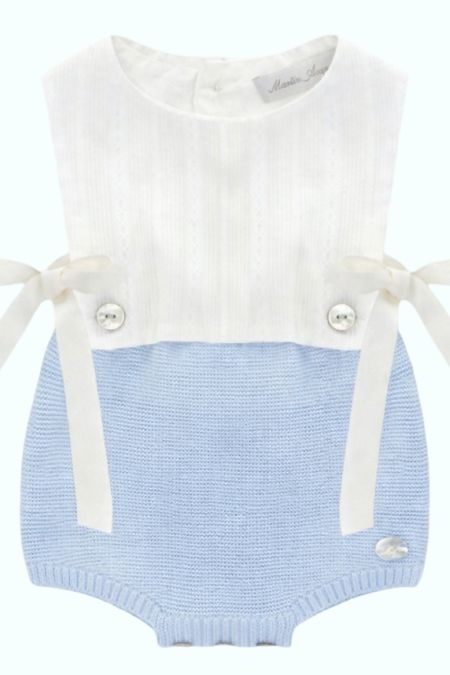 Martin Aranda boys bib effect romper 001-31300 BLUE