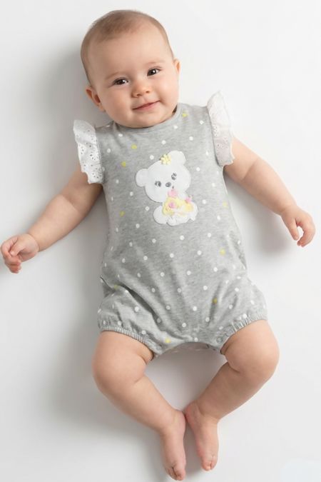 I Do baby girls summer romper 42172-021 GR-YEL