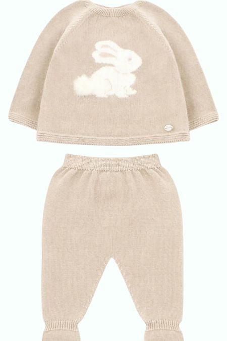 Martin Aranda knitted set with rabbit 004-12307 BEIGE