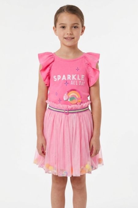 Billieblush girls T shirt & skirt U15988-U13311 pink